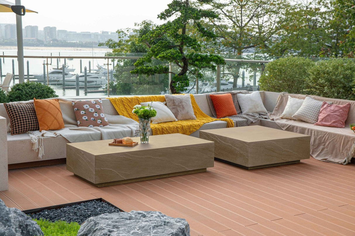 Elementi Colorad 40" Square Concrete Coffee Table - Grand Alfresco