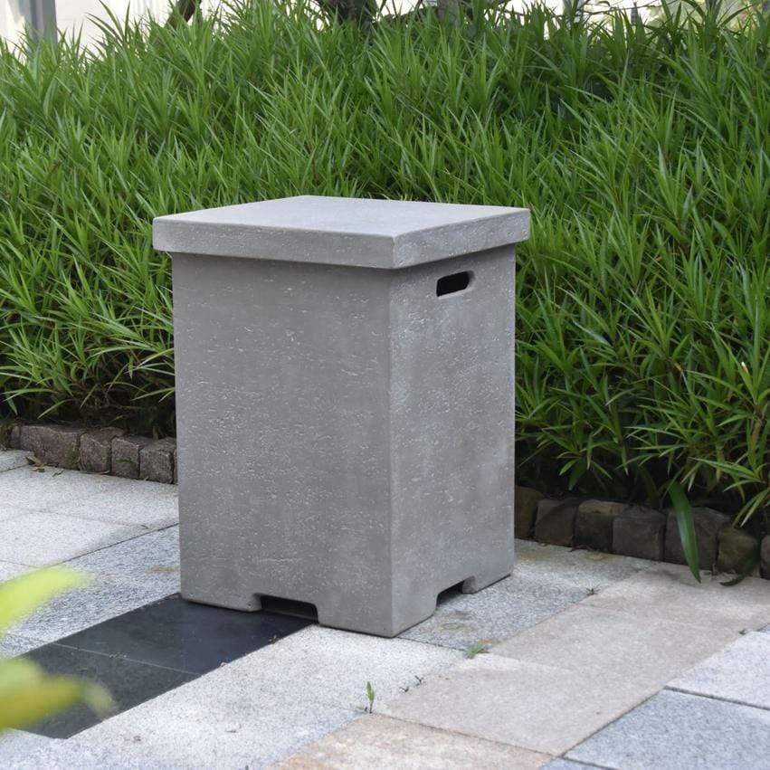 Elementi Concrete Square Tank Cover - Light Gray - Grand Alfresco