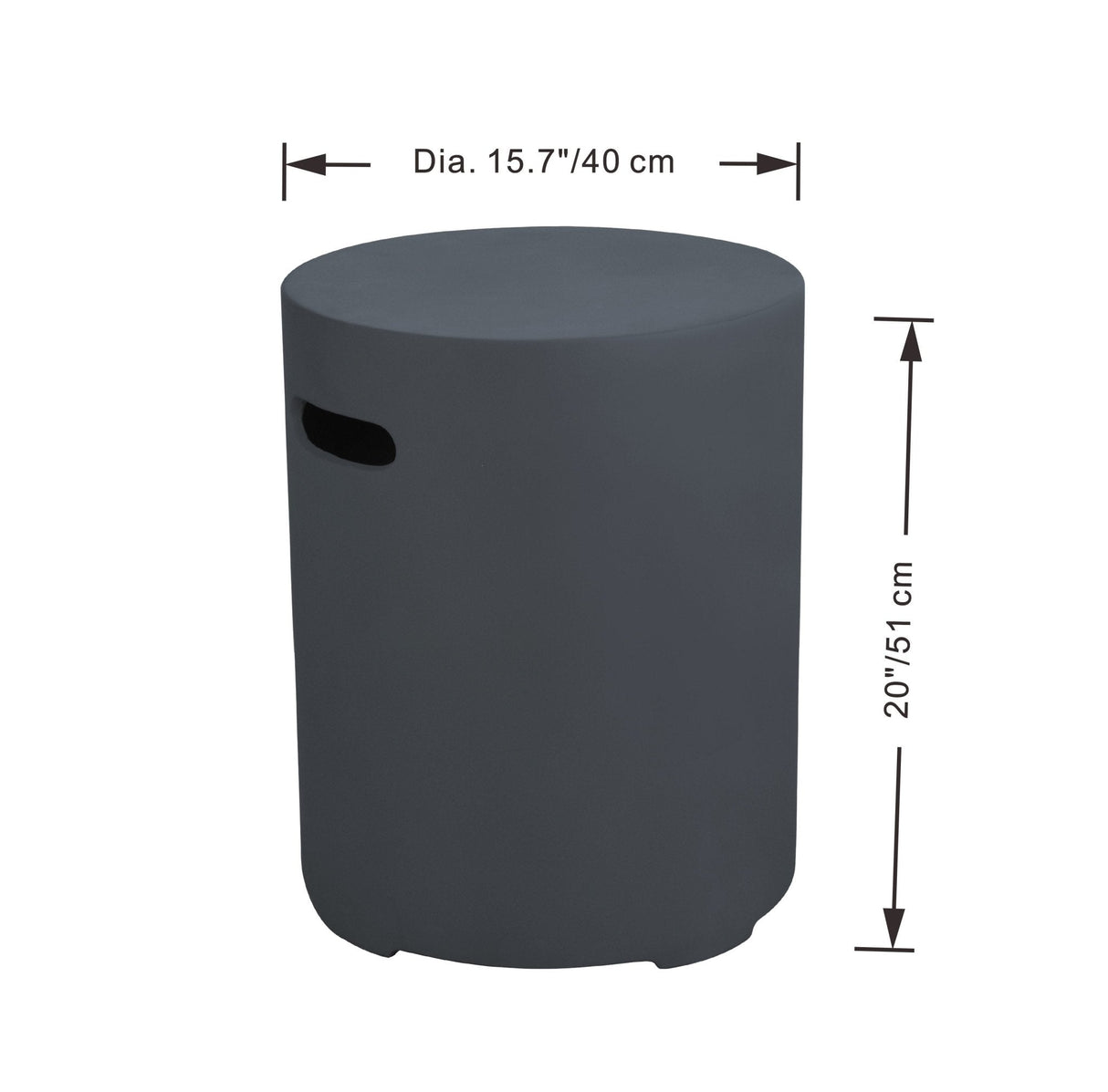 Elementi Concrete Tank Cover - Dark Gray - Grand Alfresco