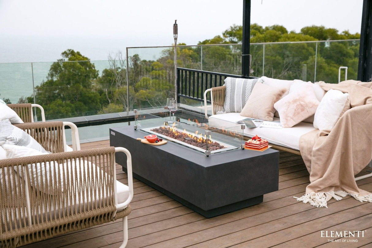 Elementi Granville Fire Table - Dark Gray - Grand Alfresco