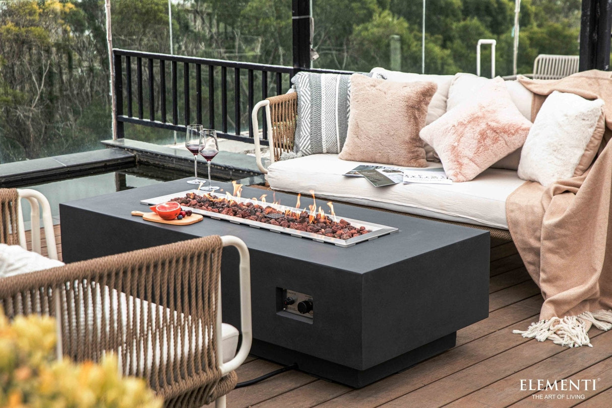 Elementi Granville Fire Table - Dark Gray - Grand Alfresco