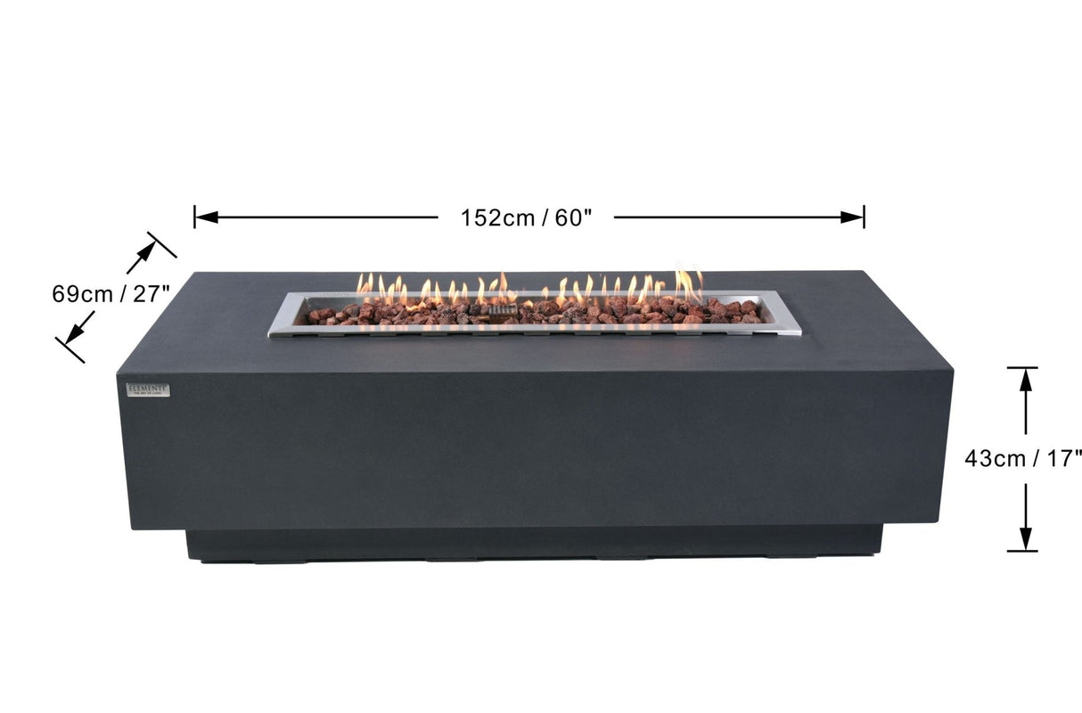 Elementi Granville Fire Table - Dark Gray - Grand Alfresco