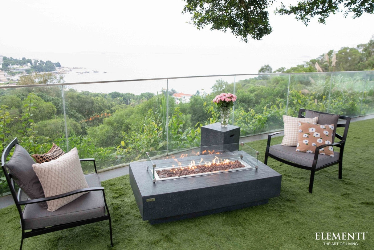 Elementi Hampton Outdoor Fire Table - Dark Gray - Grand Alfresco