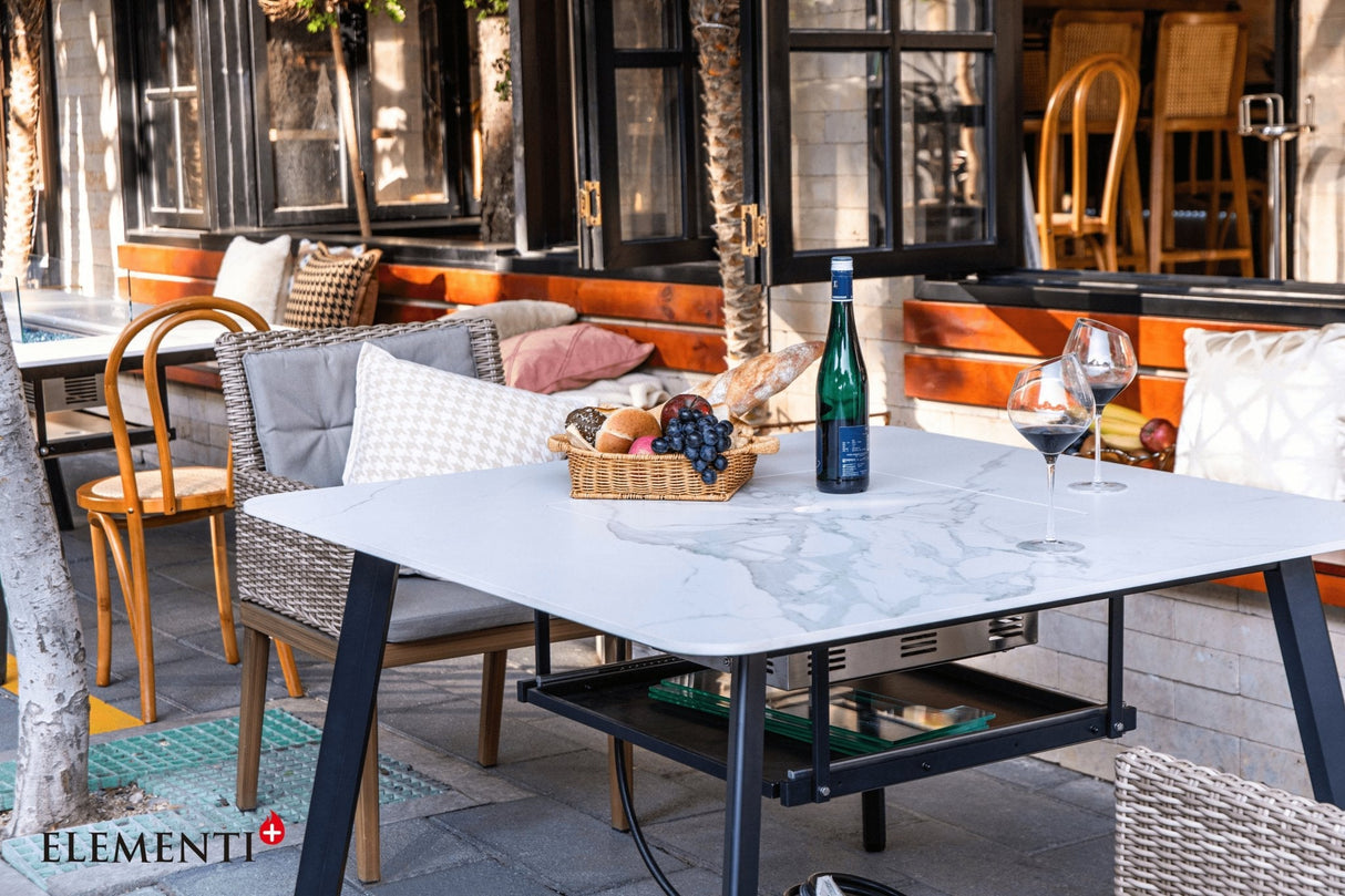 Elementi Helsinki Marble Porcelain Dining Table - Grand Alfresco