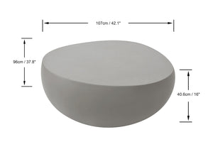 Elementi Ikaria 42" Egg shape Concrete Coffee Table - Grand Alfresco