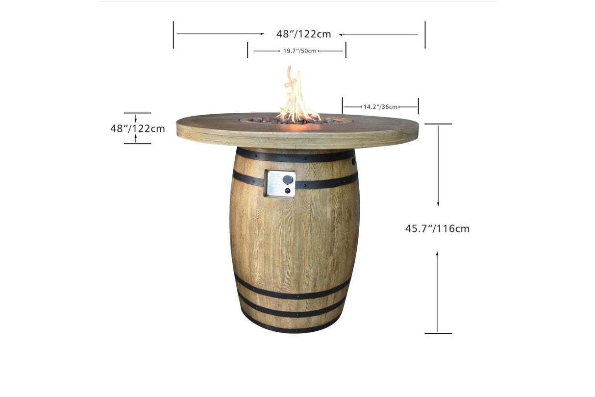 Elementi Lafite Fire Pit Bar Table - Grand Alfresco