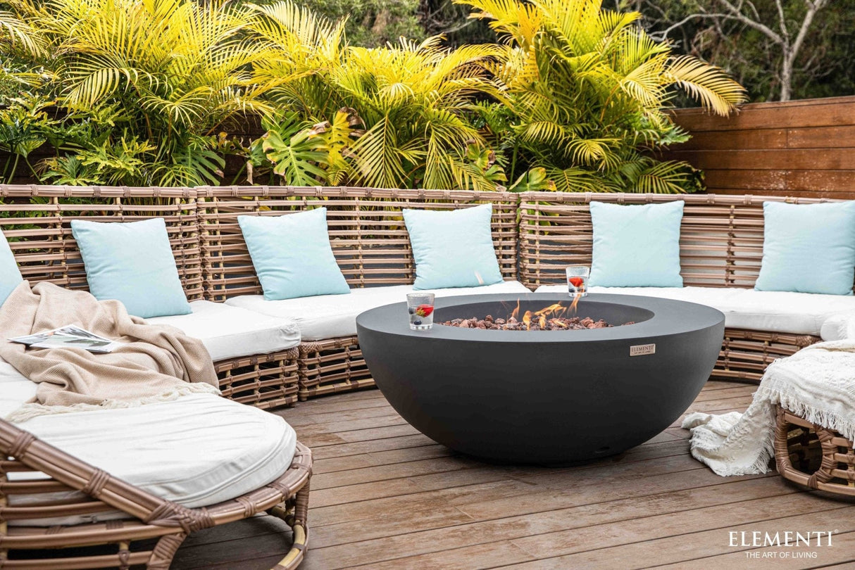 Elementi Lunar Bowl Fire Table - Dark Gray - Grand Alfresco