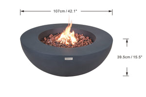 Elementi Lunar Bowl Fire Table - Dark Gray - Grand Alfresco