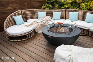 Elementi Lunar Bowl Fire Table - Dark Gray - Grand Alfresco