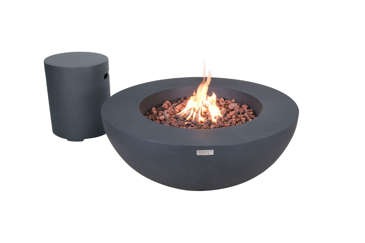 Elementi Lunar Bowl Fire Table - Dark Gray - Grand Alfresco