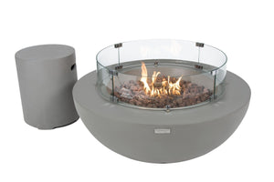 Elementi Lunar Bowl Fire Table - Light Gray - Grand Alfresco