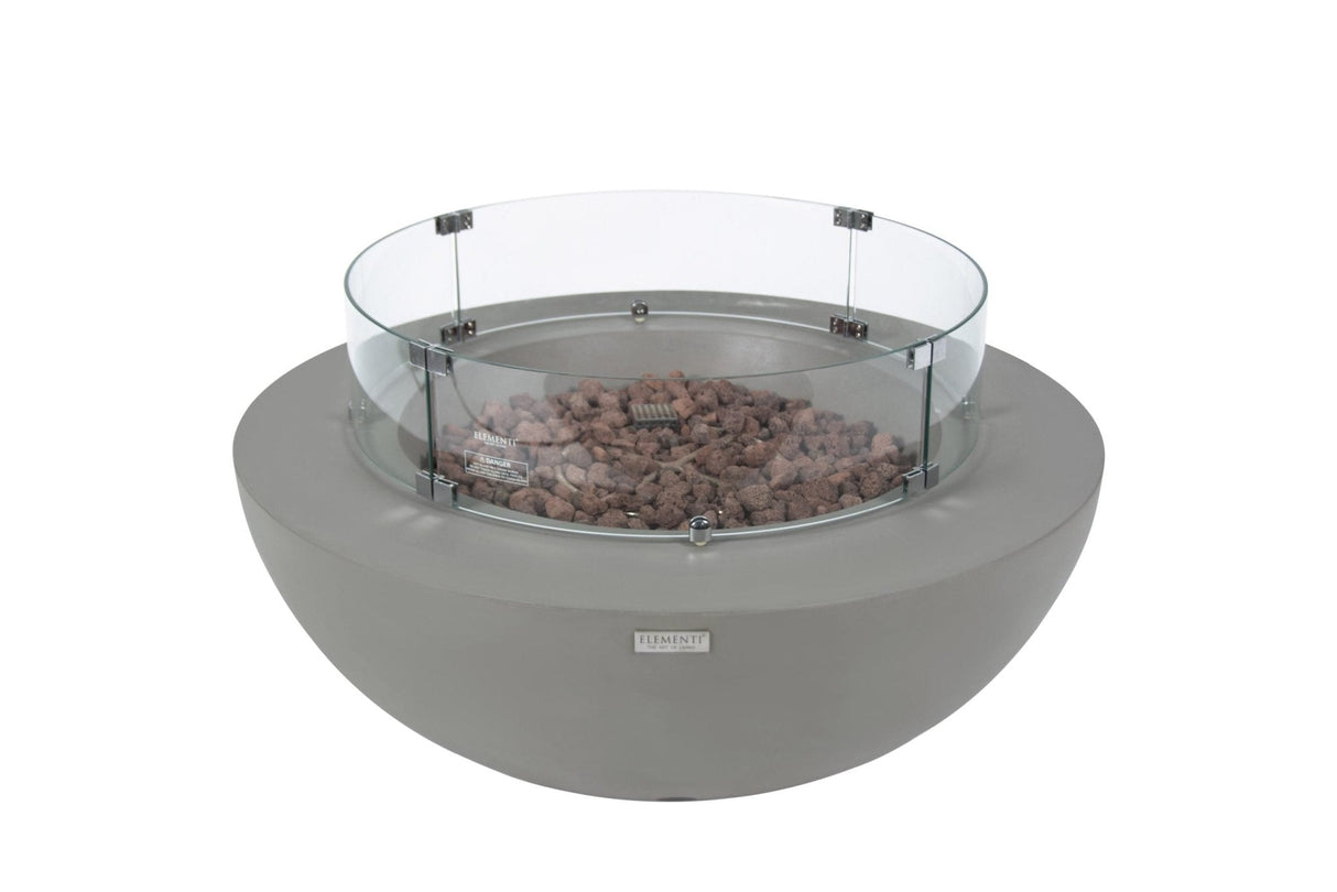 Elementi Lunar Bowl Fire Table - Light Gray - Grand Alfresco