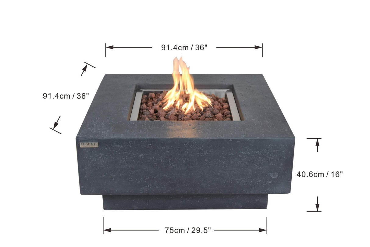 Elementi Manhattan Fire Table - Dark Gray - Grand Alfresco