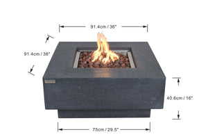 Elementi Manhattan Fire Table - Dark Gray - Grand Alfresco