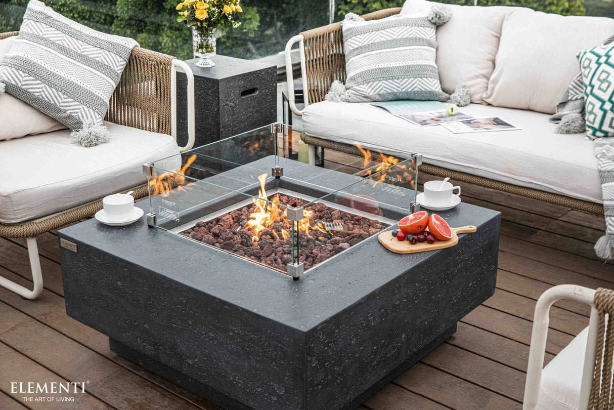 Elementi Manhattan Fire Table - Dark Gray - Grand Alfresco