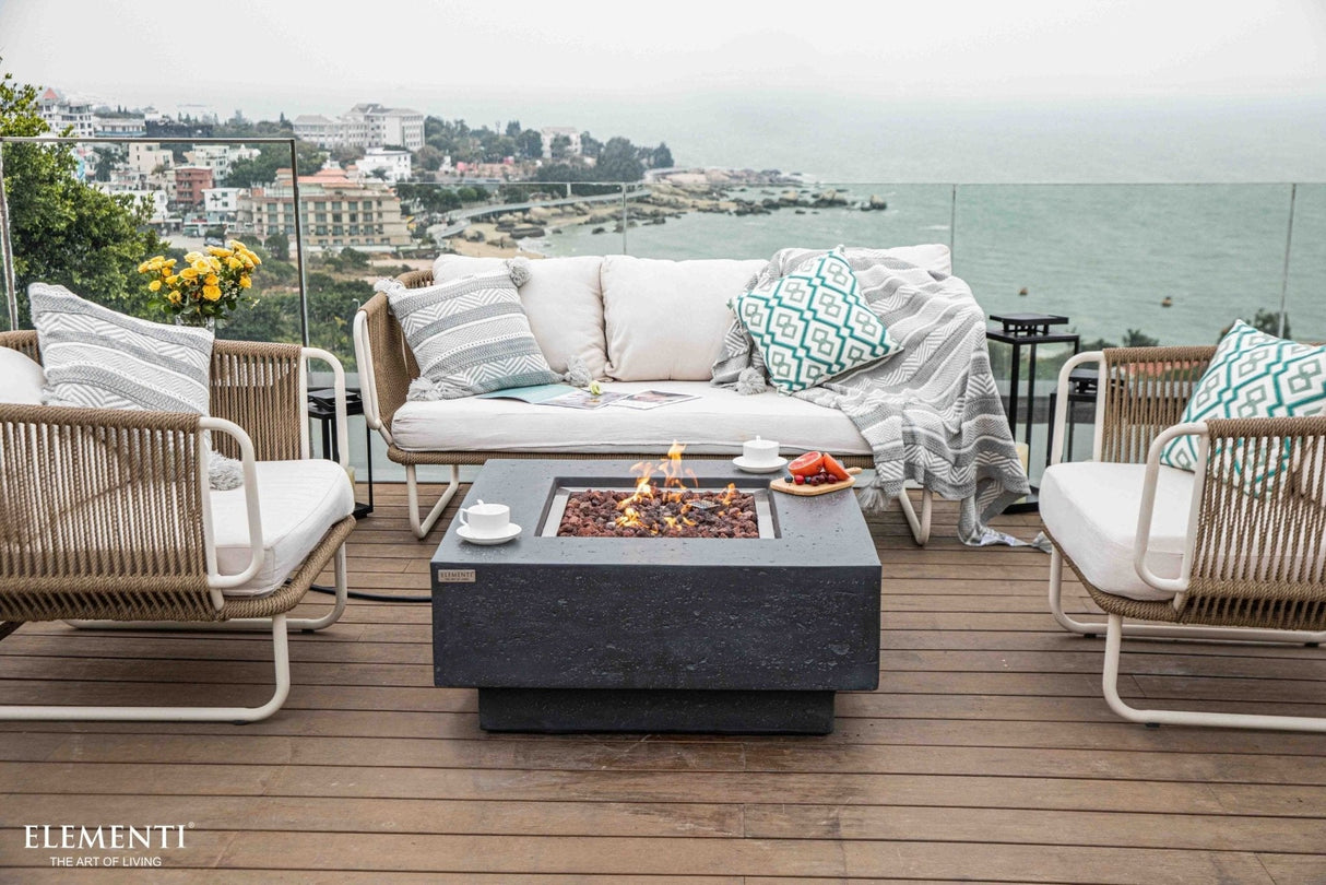 Elementi Manhattan Fire Table - Dark Gray - Grand Alfresco