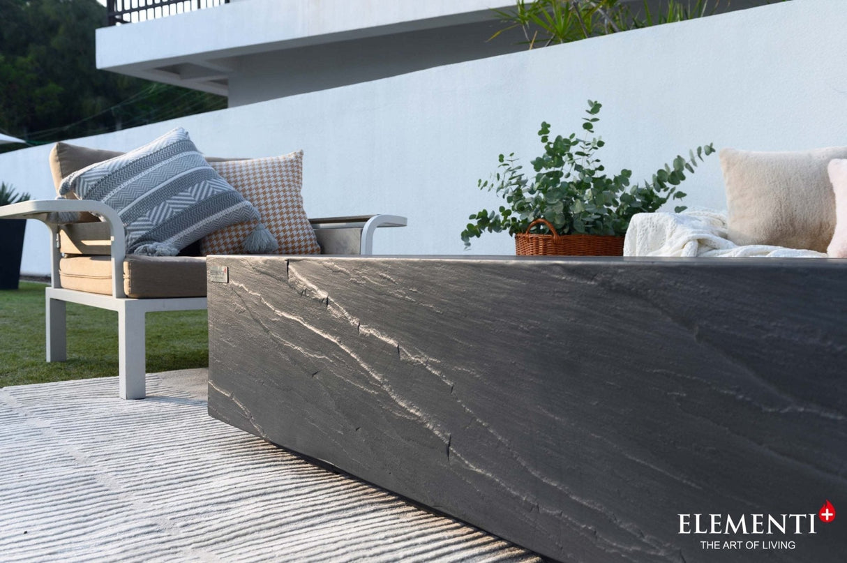 Elementi Meteora, Cape Town, and Colorado Rectangle Sandstone Fire Table - Grand Alfresco