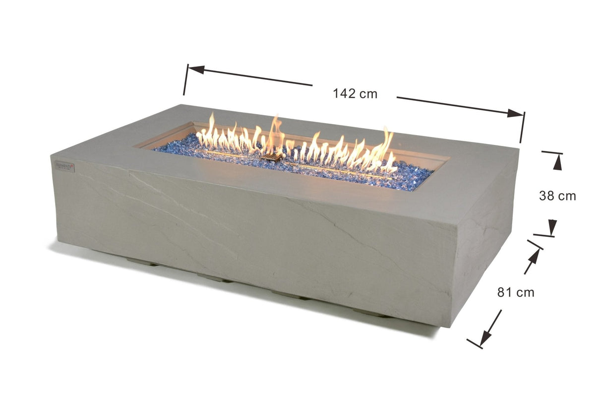 Elementi Meteora, Cape Town, and Colorado Rectangle Sandstone Fire Table - Grand Alfresco