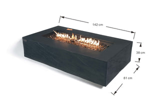 Elementi Meteora, Cape Town, and Colorado Rectangle Sandstone Fire Table - Grand Alfresco