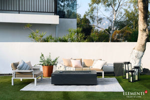 Elementi Meteora, Cape Town, and Colorado Rectangle Sandstone Fire Table - Grand Alfresco