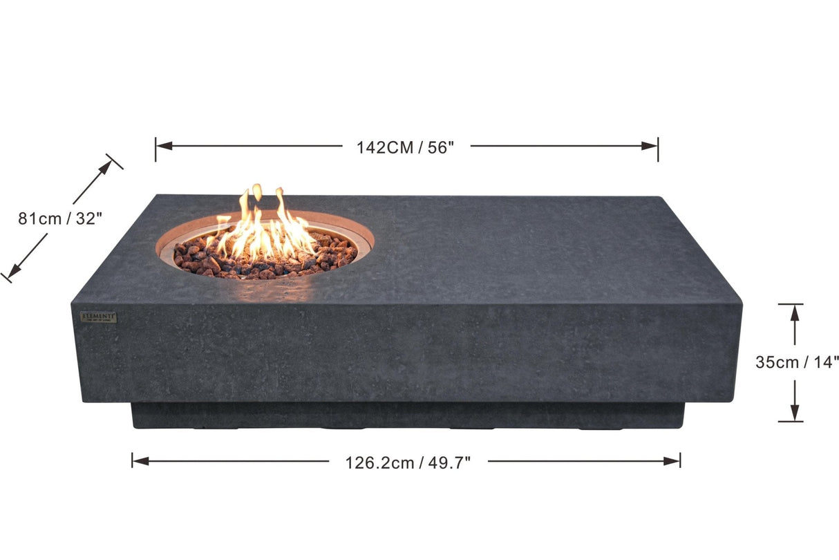 Elementi Metropolis Fire Table - Dark Gray - Grand Alfresco