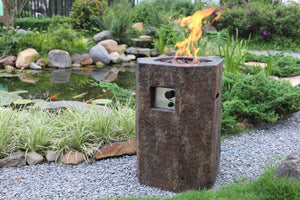 Elementi Modeno Basalt Column Fire Pit - Grand Alfresco