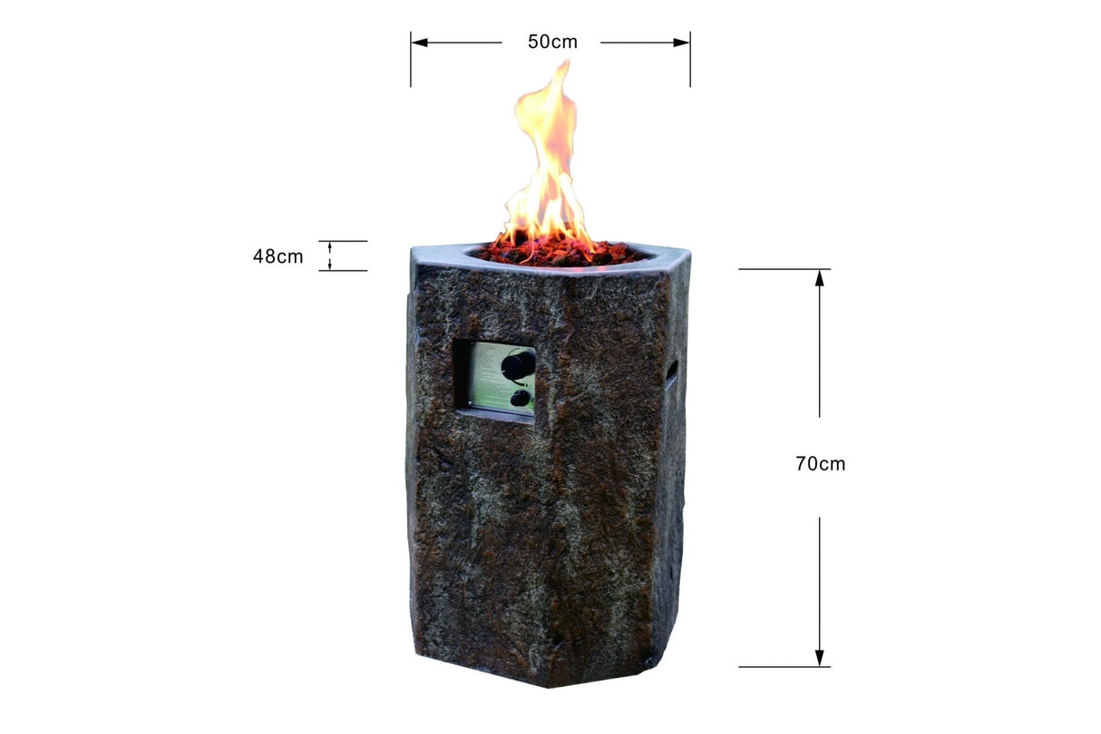 Elementi Modeno Basalt Column Fire Pit - Grand Alfresco