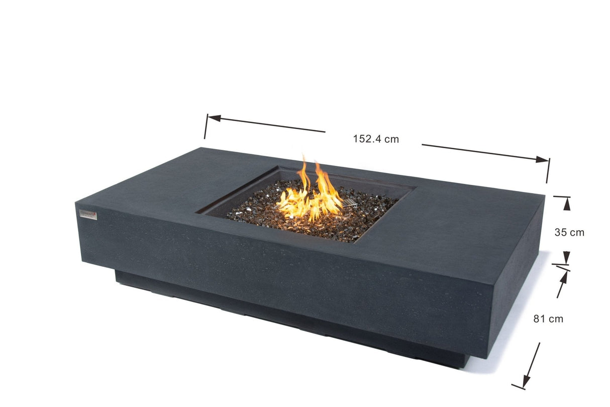 Elementi Monte Carlo & Cannes Carlo Rectangle Fire Table - Grand Alfresco