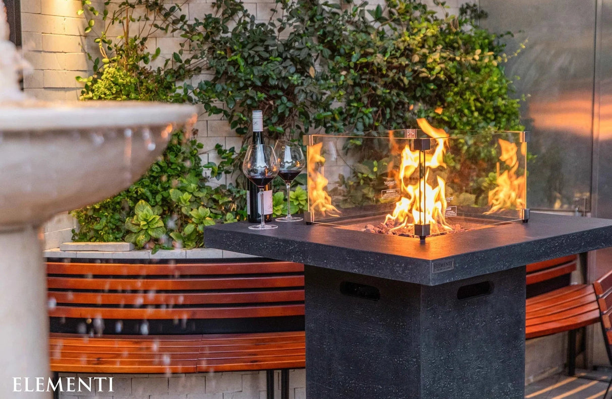 Elementi Montreal Propane Fire Pit Bar Table - Dark Gray - Grand Alfresco