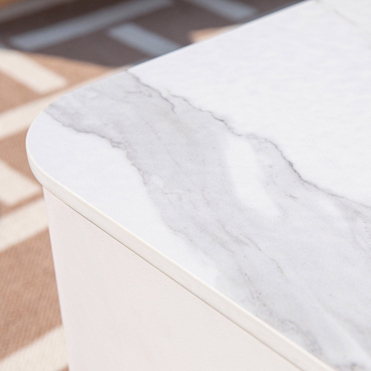 Elementi Plus Annecy Marble Porcelain Fire Table - Grand Alfresco