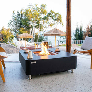 Elementi Plus Annecy Marble Porcelain Fire Table - Grand Alfresco