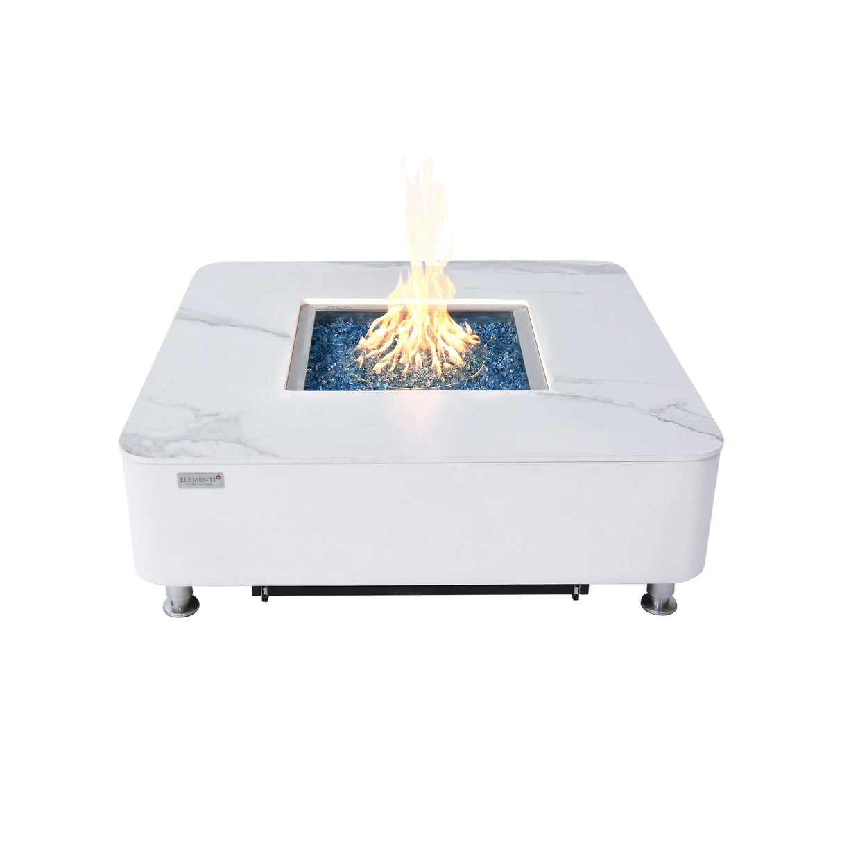 Elementi Plus Annecy Marble Porcelain Fire Table - Grand Alfresco