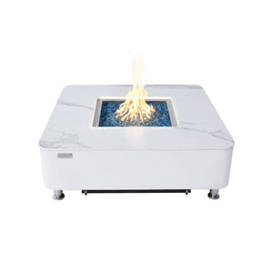 Elementi Plus Annecy Marble Porcelain Fire Table - Grand Alfresco