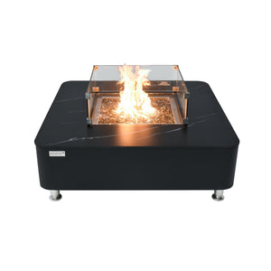 Elementi Plus Annecy Marble Porcelain Fire Table - Grand Alfresco