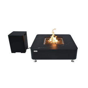 Elementi Plus Annecy Marble Porcelain Fire Table - Grand Alfresco