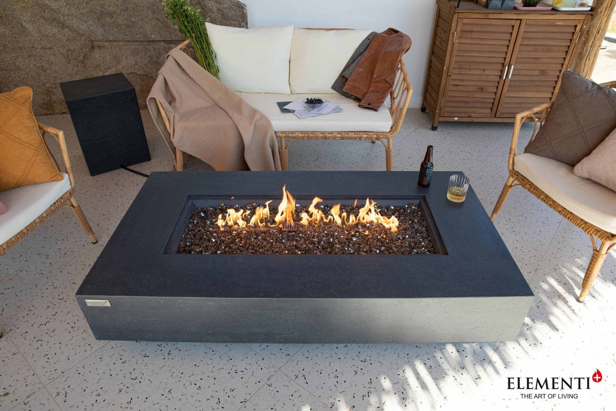 Elementi Riviera & Positano Rectangle Fire Table - Grand Alfresco