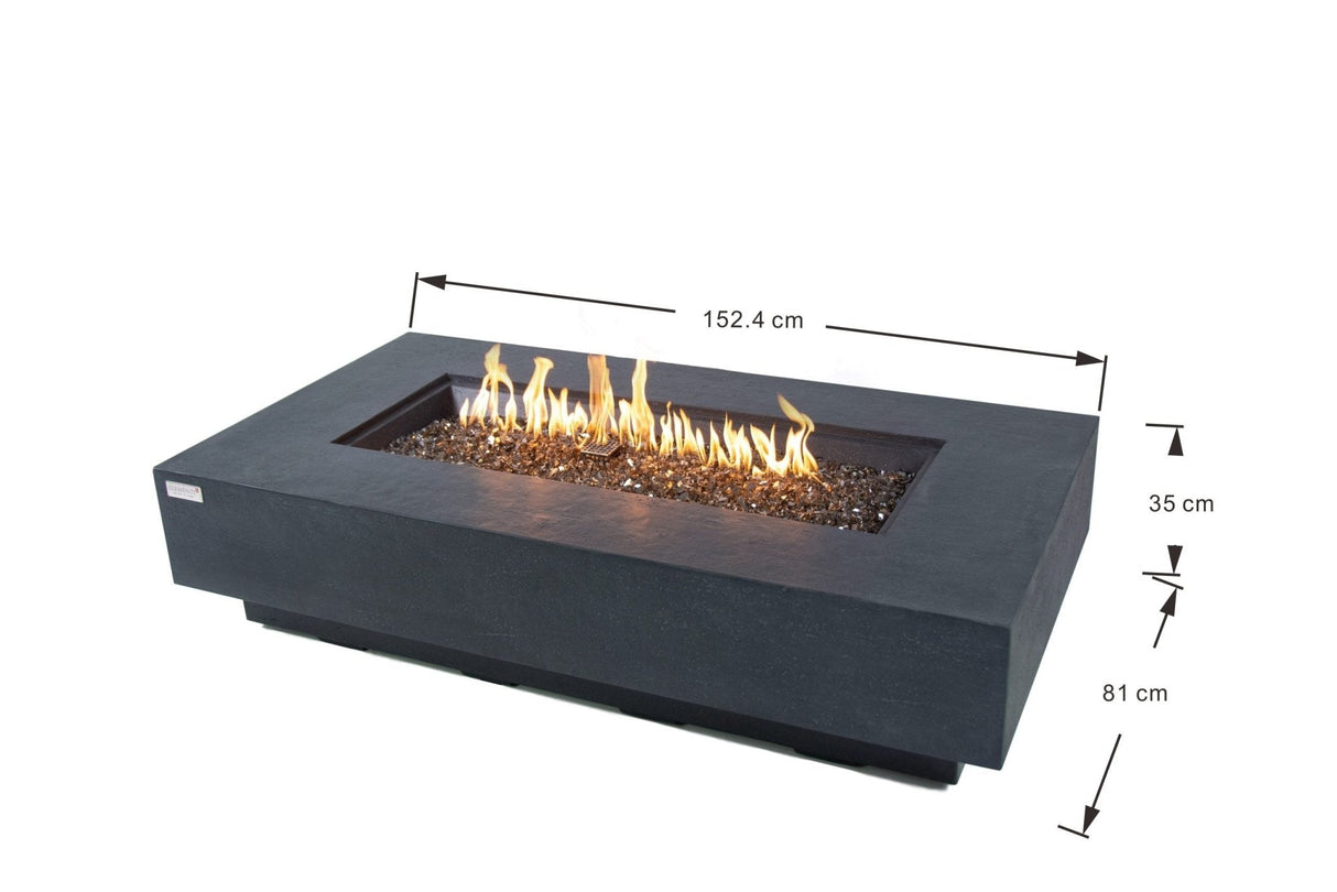 Elementi Riviera & Positano Rectangle Fire Table - Grand Alfresco