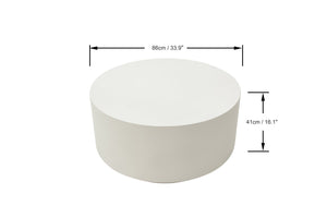 Elementi Rome 34" Round Concrete Coffee Table Medium - Grand Alfresco