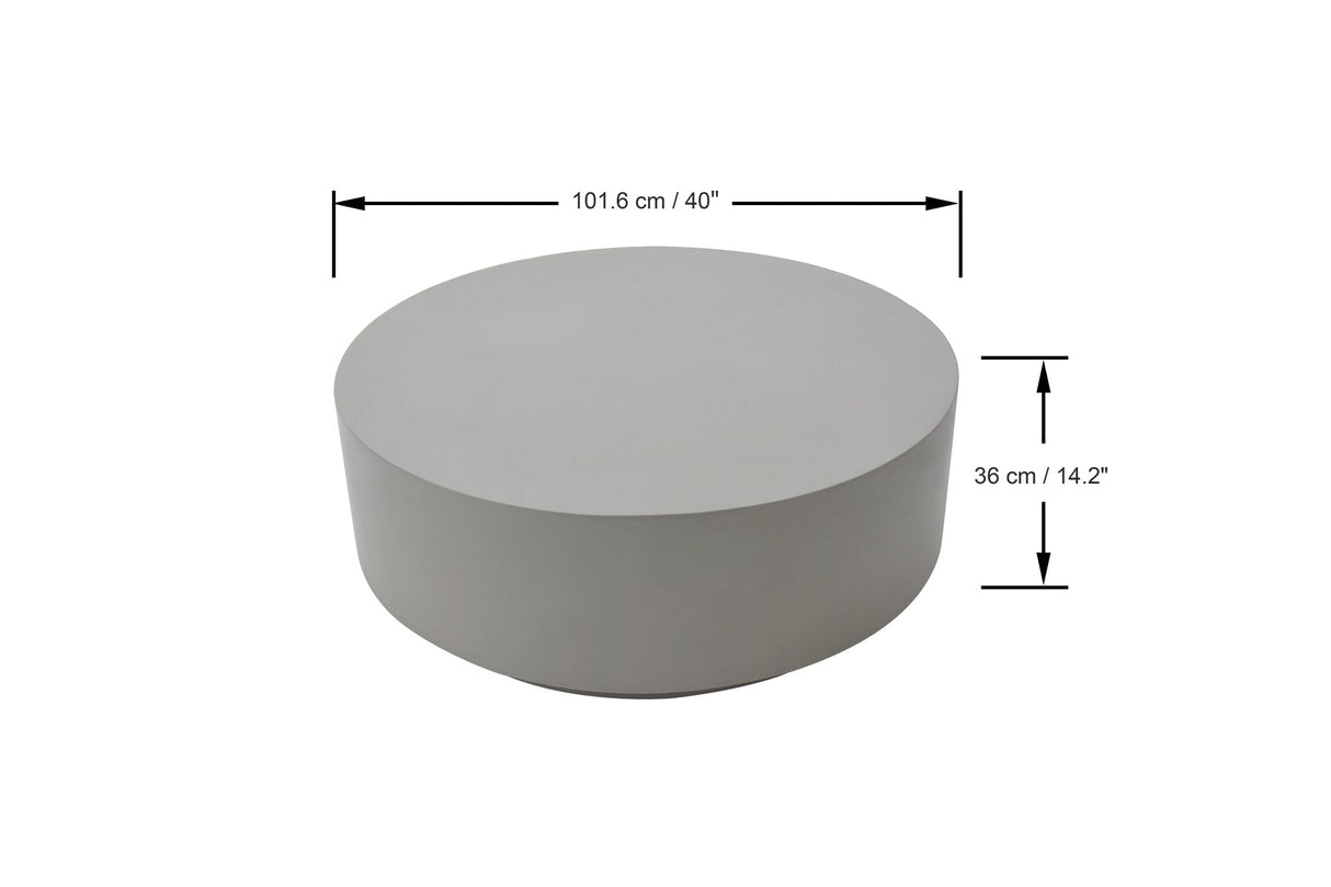 Elementi Rome 40" Round Concrete Coffee Table - Grand Alfresco