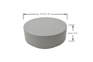 Elementi Rome 40" Round Concrete Coffee Table - Grand Alfresco