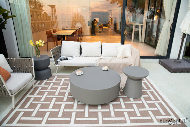 Elementi Rome 40" Round Concrete Coffee Table - Grand Alfresco