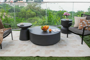 Elementi Rome 40" Round Concrete Coffee Table - Grand Alfresco