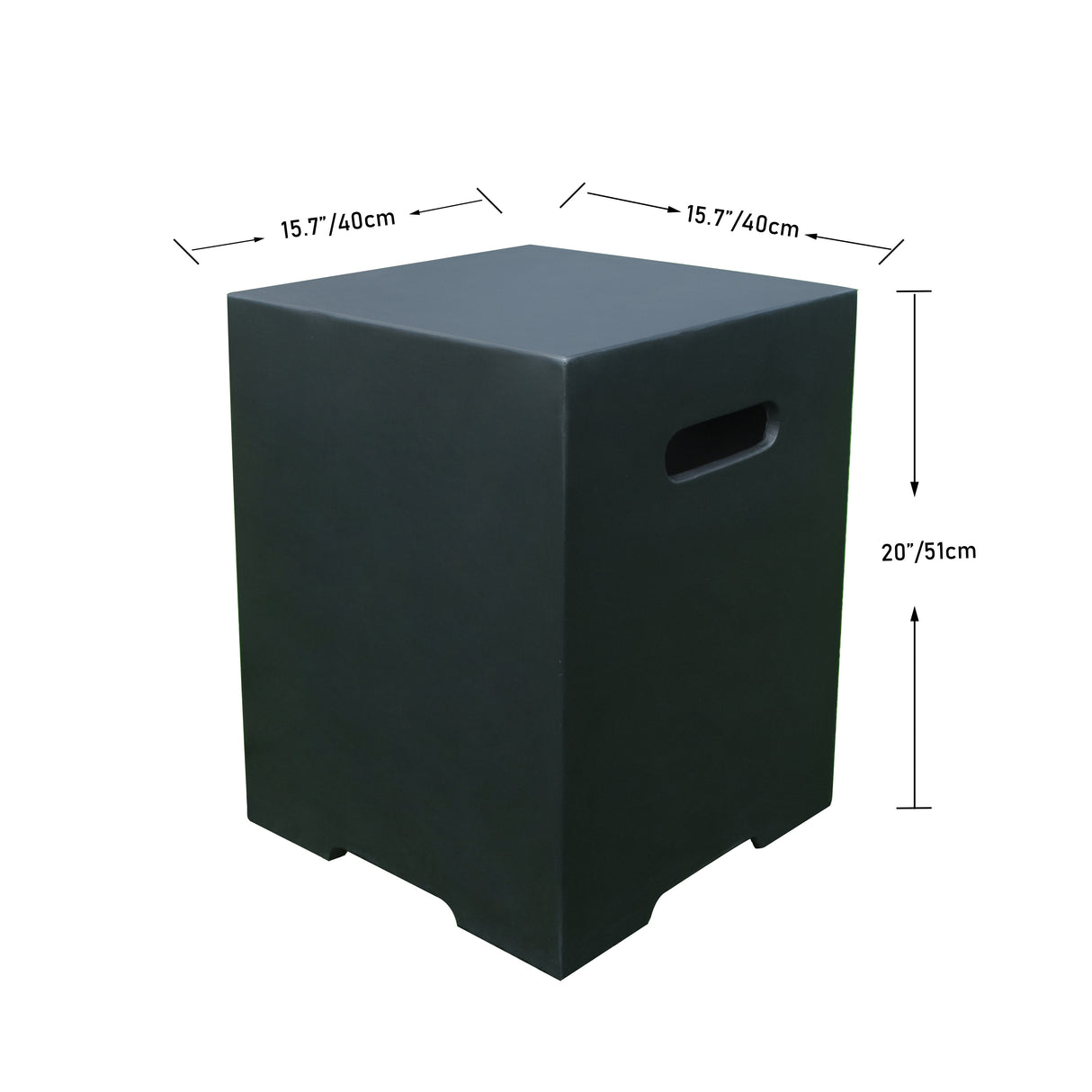 Elementi Square Tank Cover - ONB021 LG/BK - Grand Alfresco