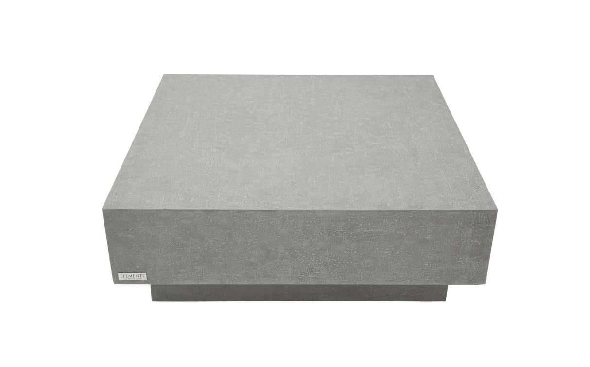 Elementi Tevere 40“ Square Concrete Coffee Table Large - Grand Alfresco