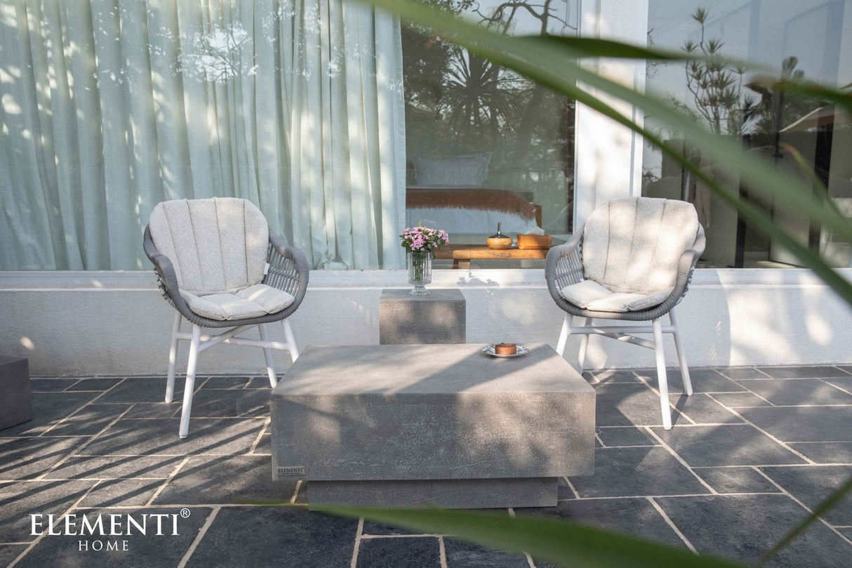 Elementi Tevere 40“ Square Concrete Coffee Table Large - Grand Alfresco