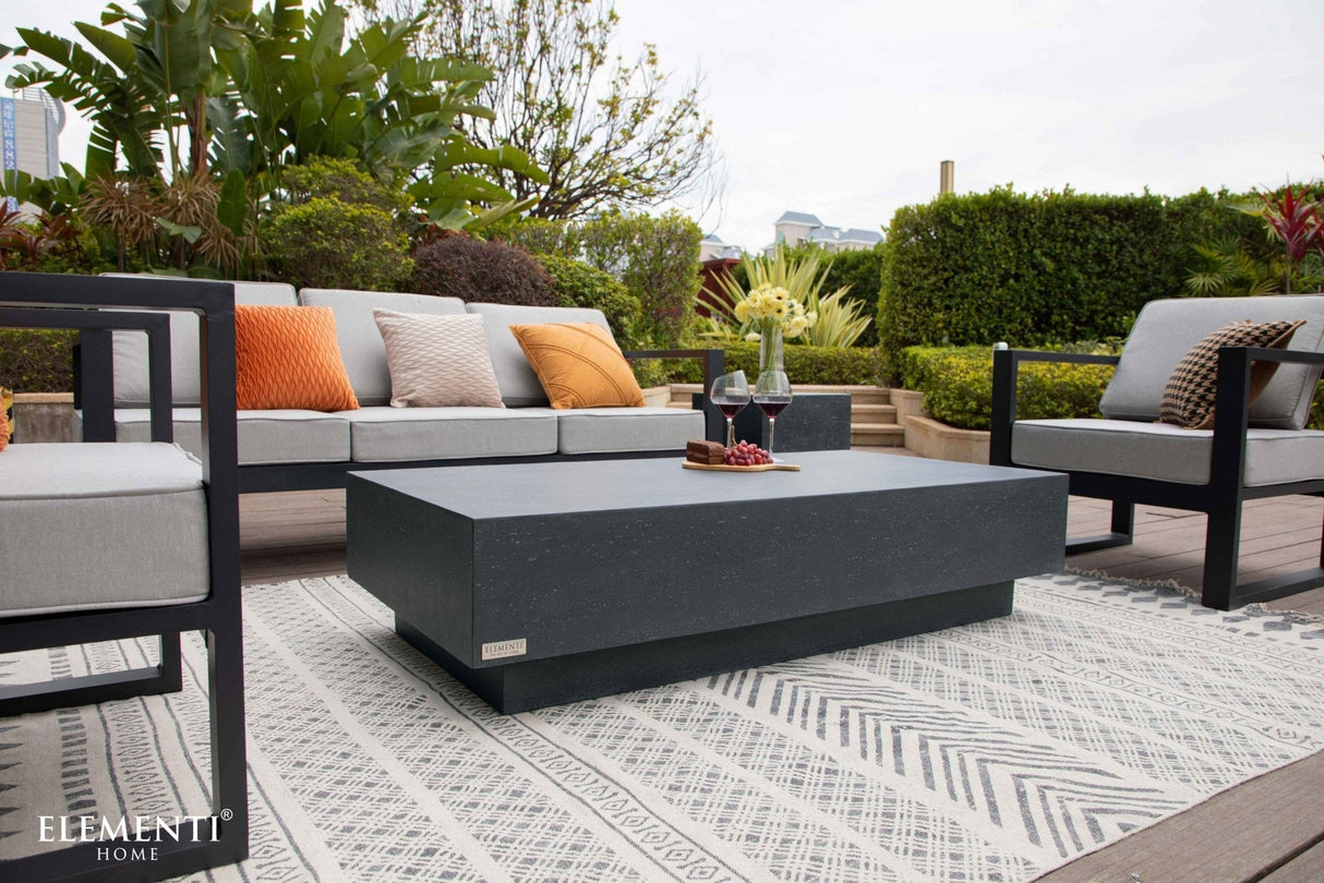 Elementi Tevere L60" Rectangular Concrete Coffee Table - Grand Alfresco