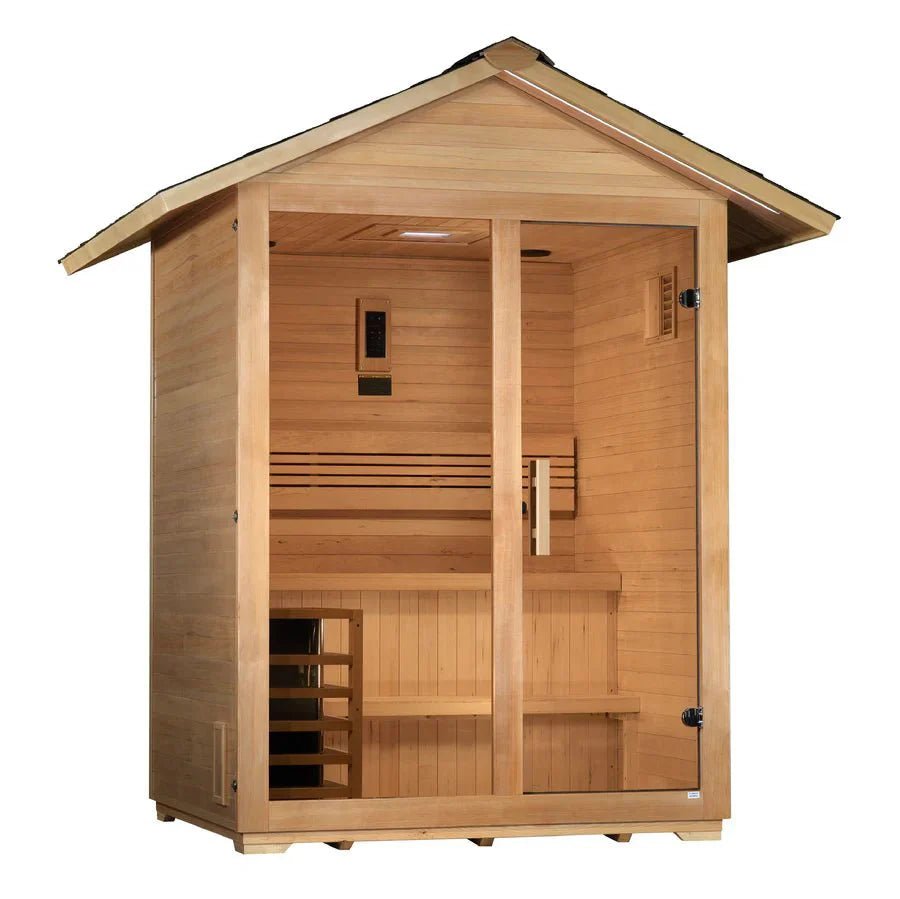 Golden Designs Arlberg 3 Person Traditional Outdoor Sauna - Grand Alfresco