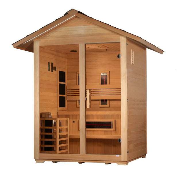 Golden Designs Carinthia 3 Person Hybrid Outdoor Sauna - Grand Alfresco