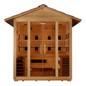 Golden Designs Gargellen 5 Person Hybrid Outdoor Sauna - Grand Alfresco