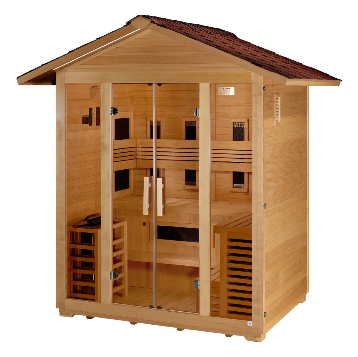 Golden Designs Gargellen 5 Person Hybrid Outdoor Sauna - Grand Alfresco